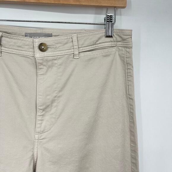 Everlane The Lightweight Wide Leg Crop Chino Pants Women's 10 Tan - Picture 5 of 8